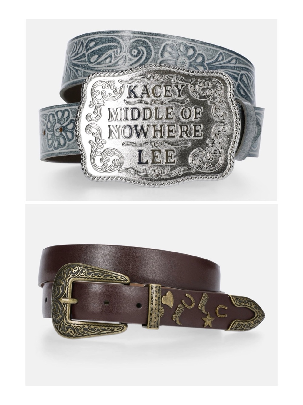 Set of 2 leather belts by Kacey Lee Musgraves XL
